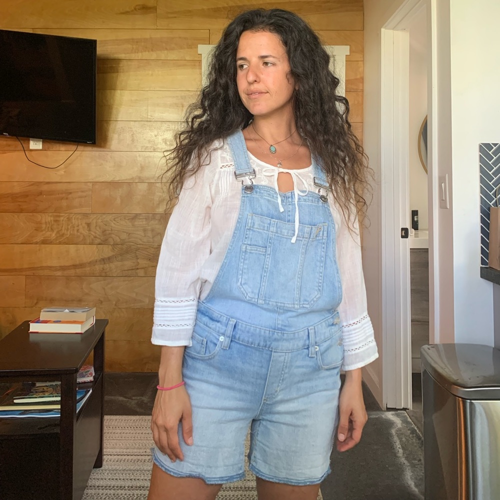 Garage denim short overalls